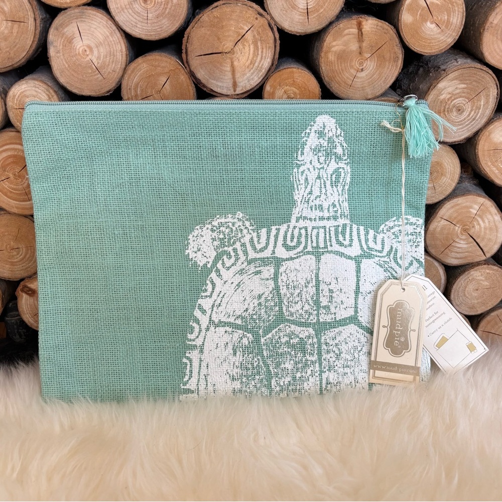 Mudpie Sea Turtle Carry All Bag Clutch Makeup - Picture 3 of 10